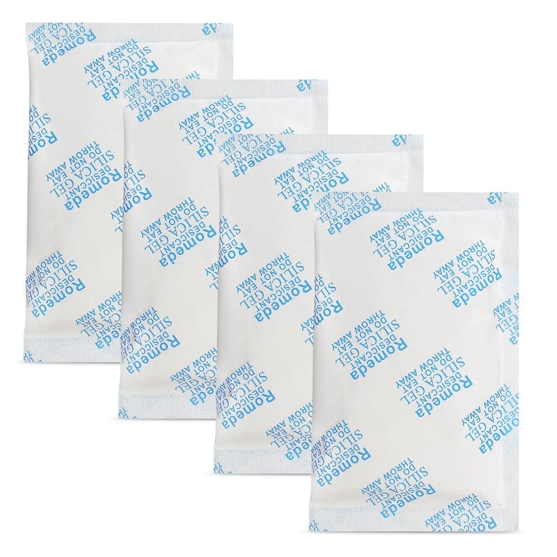 Romeda 55 Pcs 5 Gram Silica Gel Packs, Transparent Desiccant, Desiccant Packets for Storage, Moisture Packs for Spices Jewelry Shoes Boxes Electronics Storage - Image 1